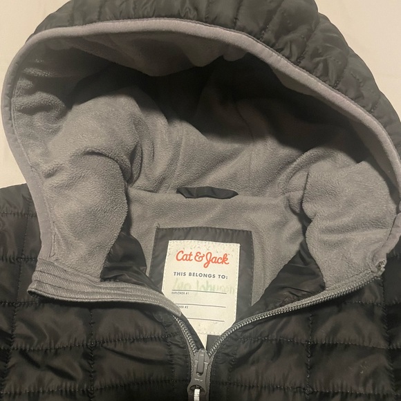 Cat & Jack Quilted Puffer Jacket Black Kids Size XS - Picture 4 of 6